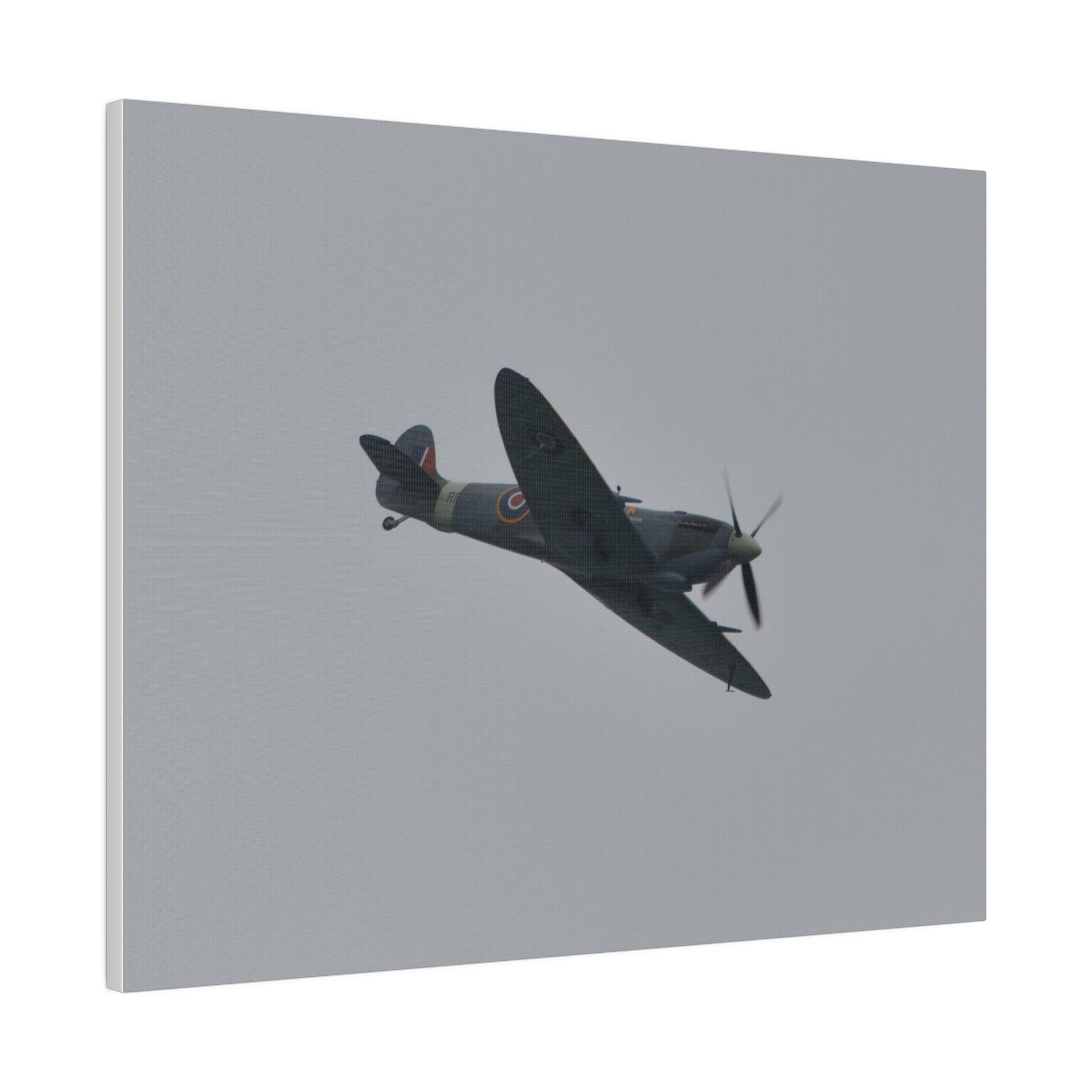 Spitfire MK Vc AR501 Flying From The Left With A View Of The Front Close Up, Matte Canvas, Stretched, 0.75" - The Trio Synergize Group