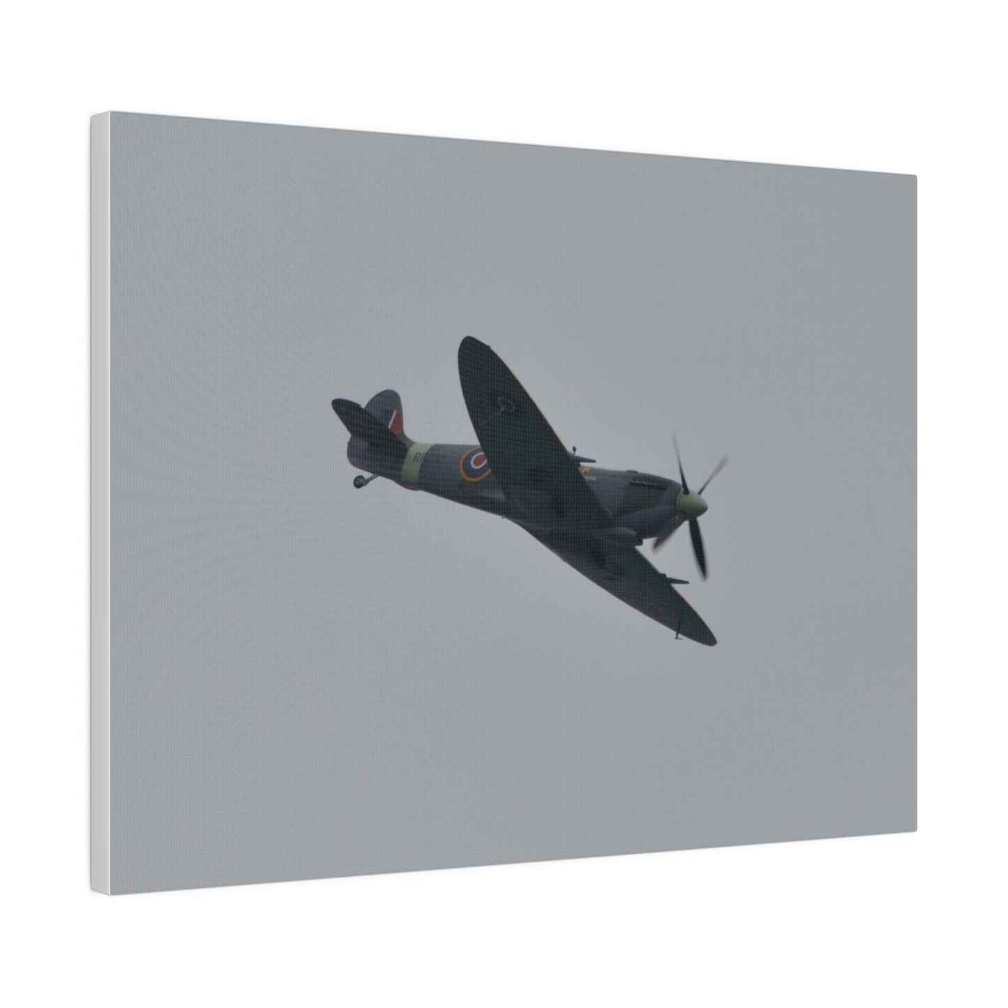 Spitfire MK Vc AR501 Flying From The Left With A View Of The Front Close Up, Matte Canvas, Stretched, 0.75" - The Trio Synergize Group