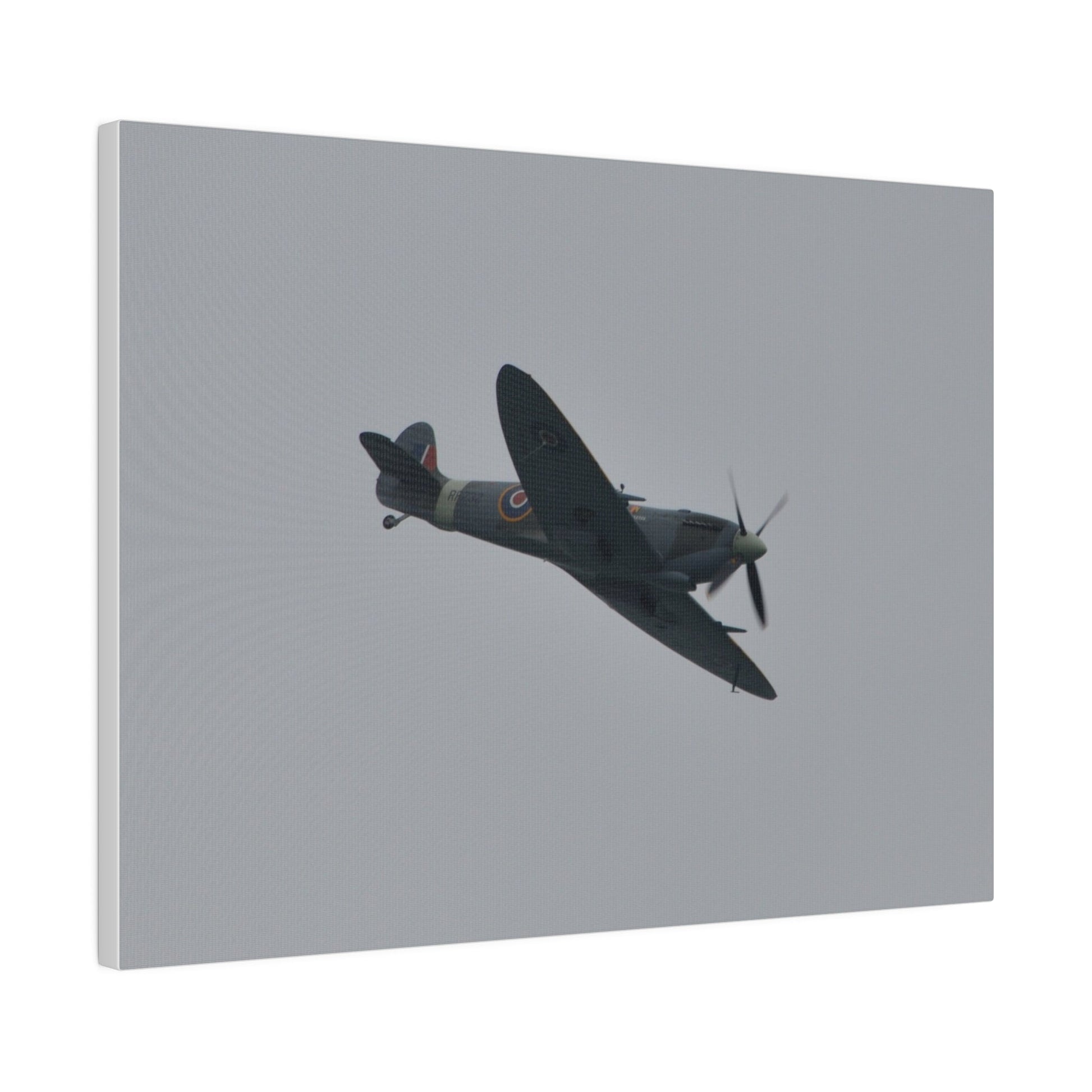 Spitfire MK Vc AR501 Flying From The Left With A View Of The Front Close Up, Matte Canvas, Stretched, 0.75" - The Trio Synergize Group
