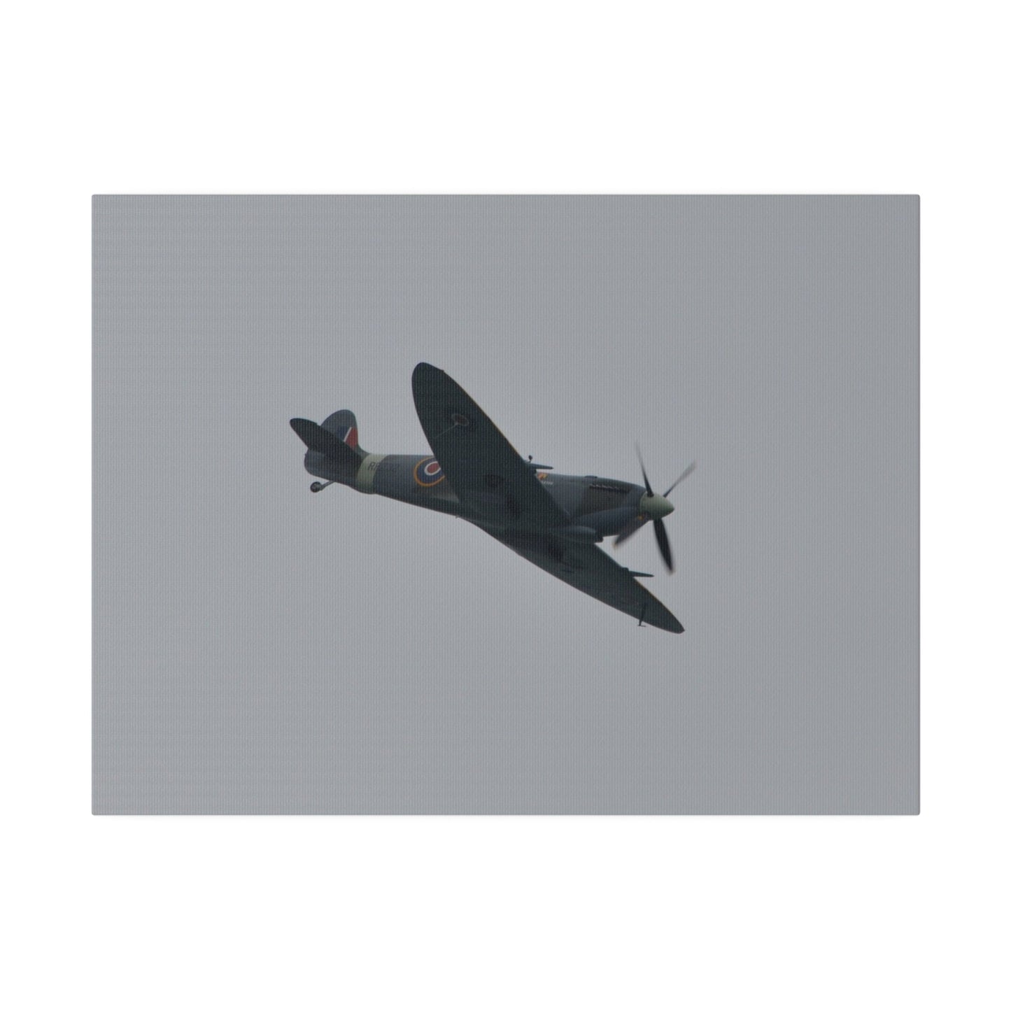 Spitfire MK Vc AR501 Flying From The Left With A View Of The Front Close Up, Matte Canvas, Stretched, 0.75" - The Trio Synergize Group