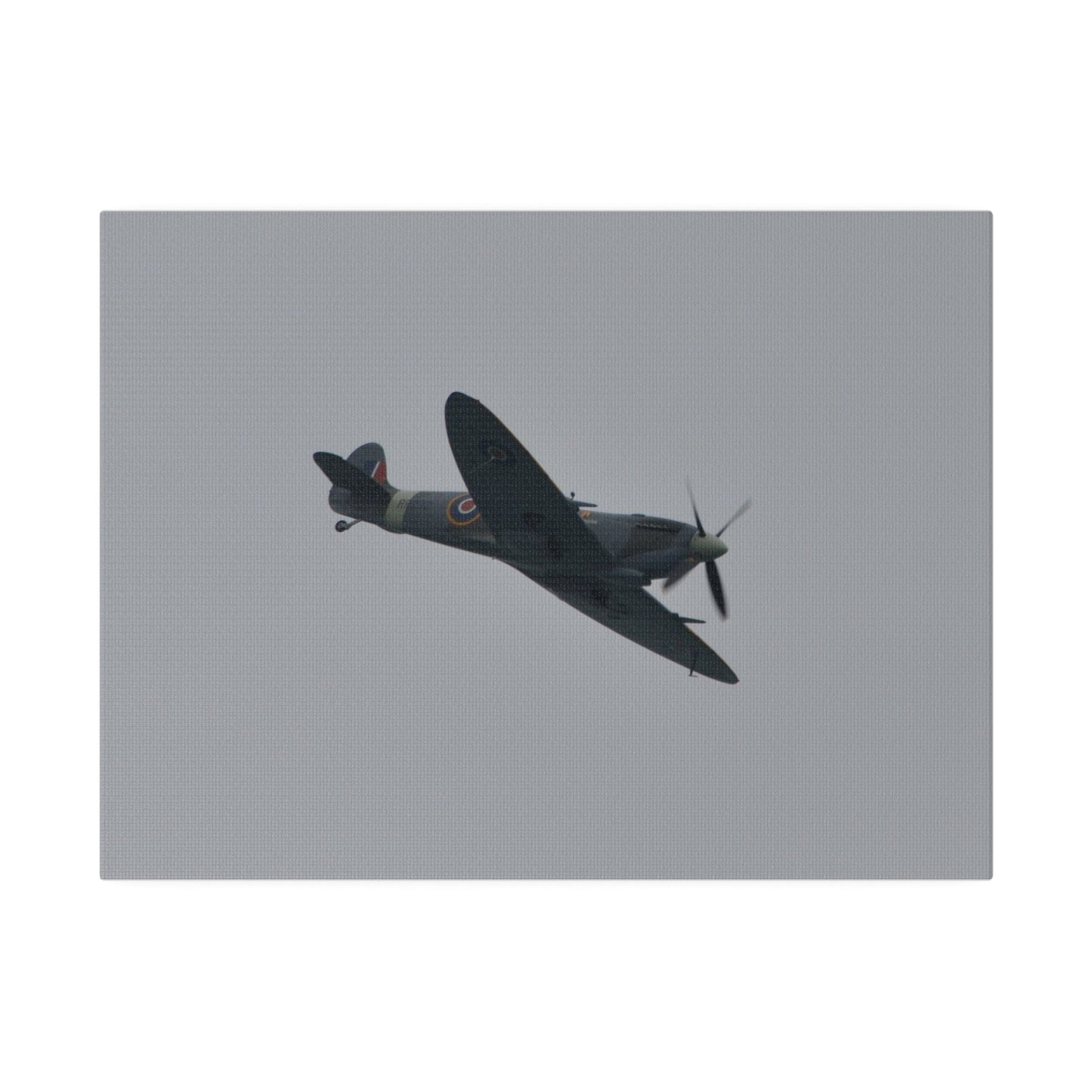 Spitfire MK Vc AR501 Flying From The Left With A View Of The Front Close Up, Matte Canvas, Stretched, 0.75" - The Trio Synergize Group