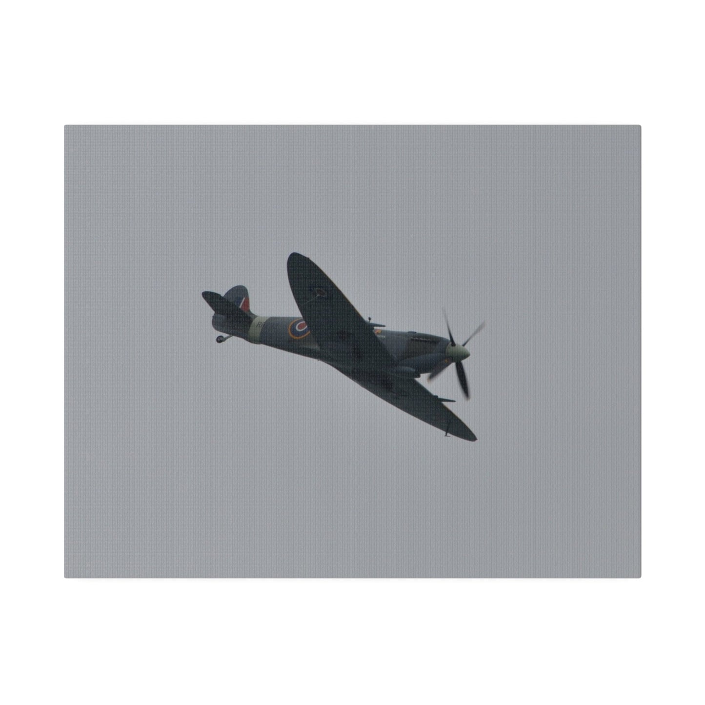 Spitfire MK Vc AR501 Flying From The Left With A View Of The Front Close Up, Matte Canvas, Stretched, 0.75" - The Trio Synergize Group