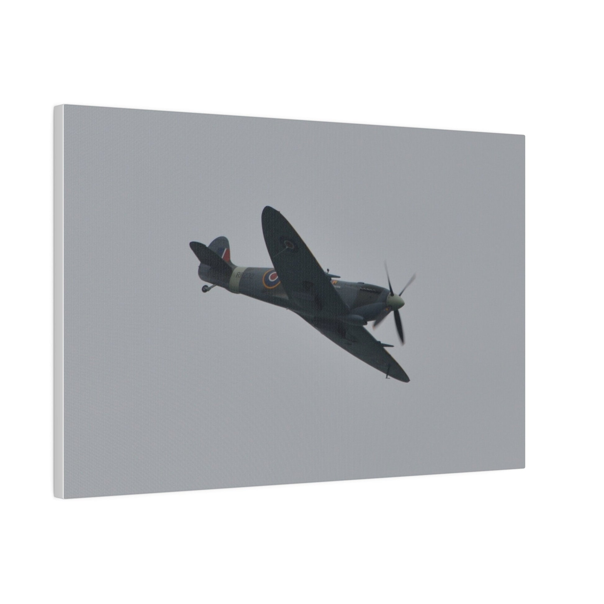 Spitfire MK Vc AR501 Flying From The Left With A View Of The Front Close Up, Matte Canvas, Stretched, 0.75" - The Trio Synergize Group