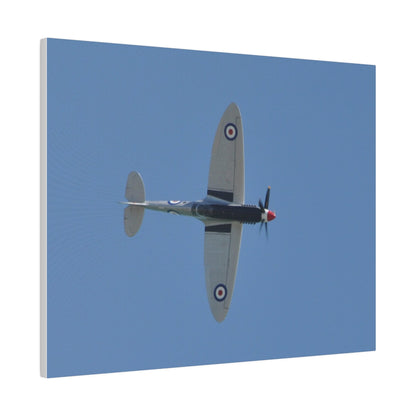 Spitfire Mk.22 Flying From The Left Sideways, Matte Canvas, Stretched, 0.75" - The Trio Synergize Group