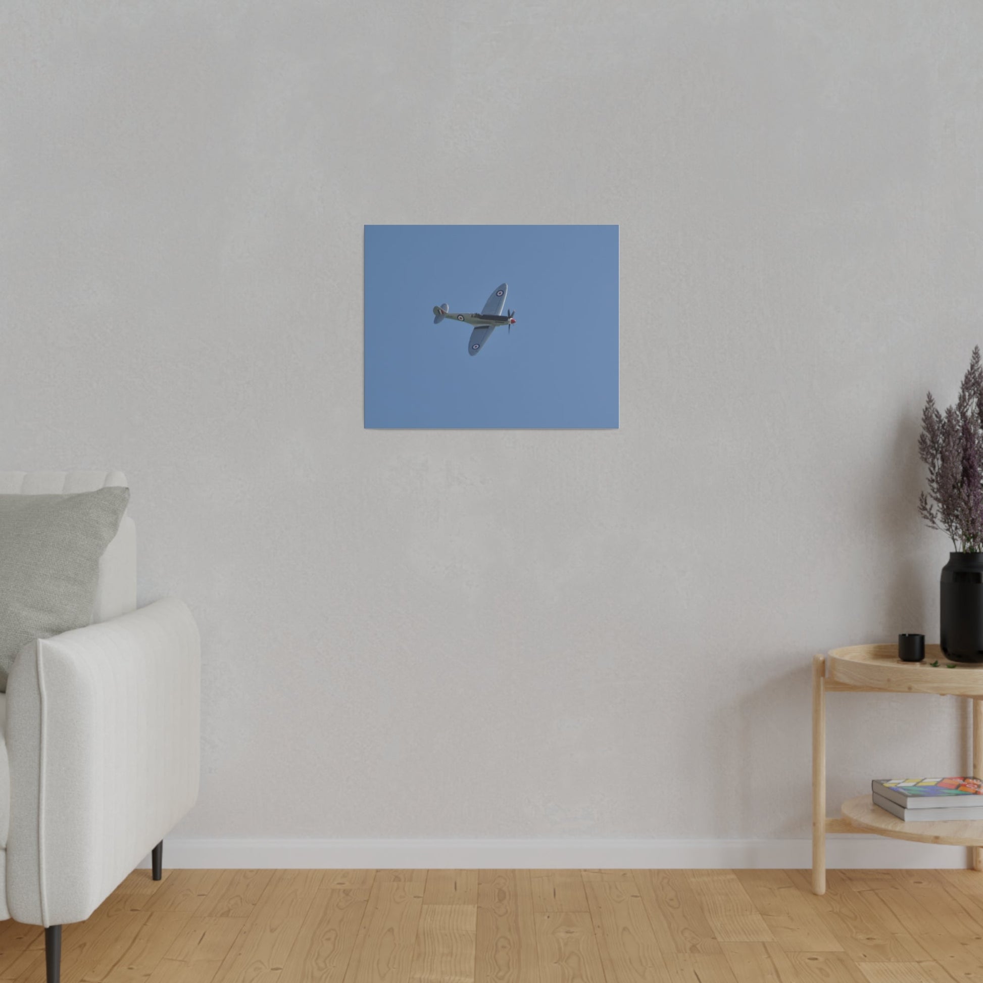 Spitfire Mk.22 Flying From The Left With A slight Angle, Matte Canvas, Stretched, 0.75" - The Trio Synergize Group