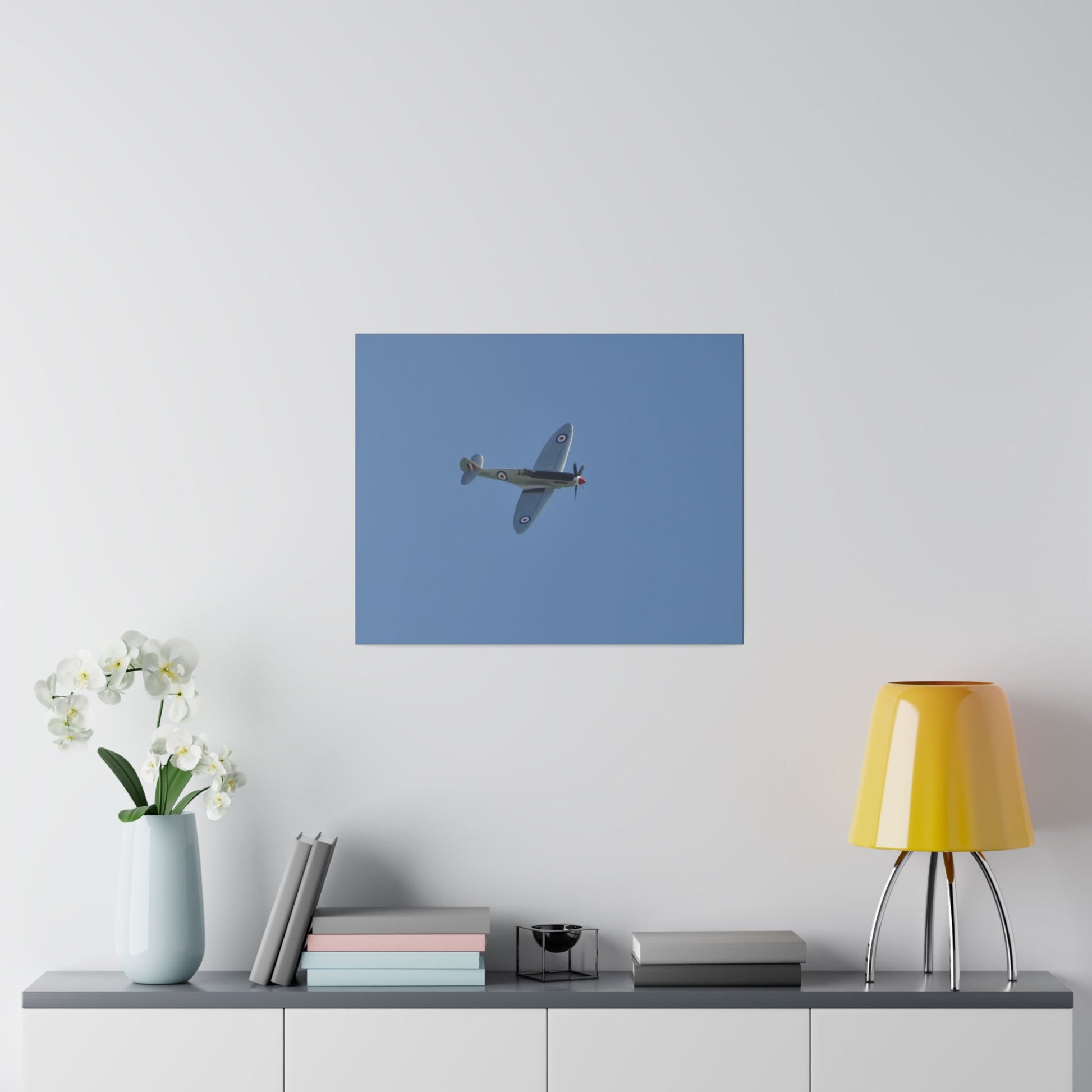 Spitfire Mk.22 Flying From The Left With A slight Angle, Matte Canvas, Stretched, 0.75" - The Trio Synergize Group