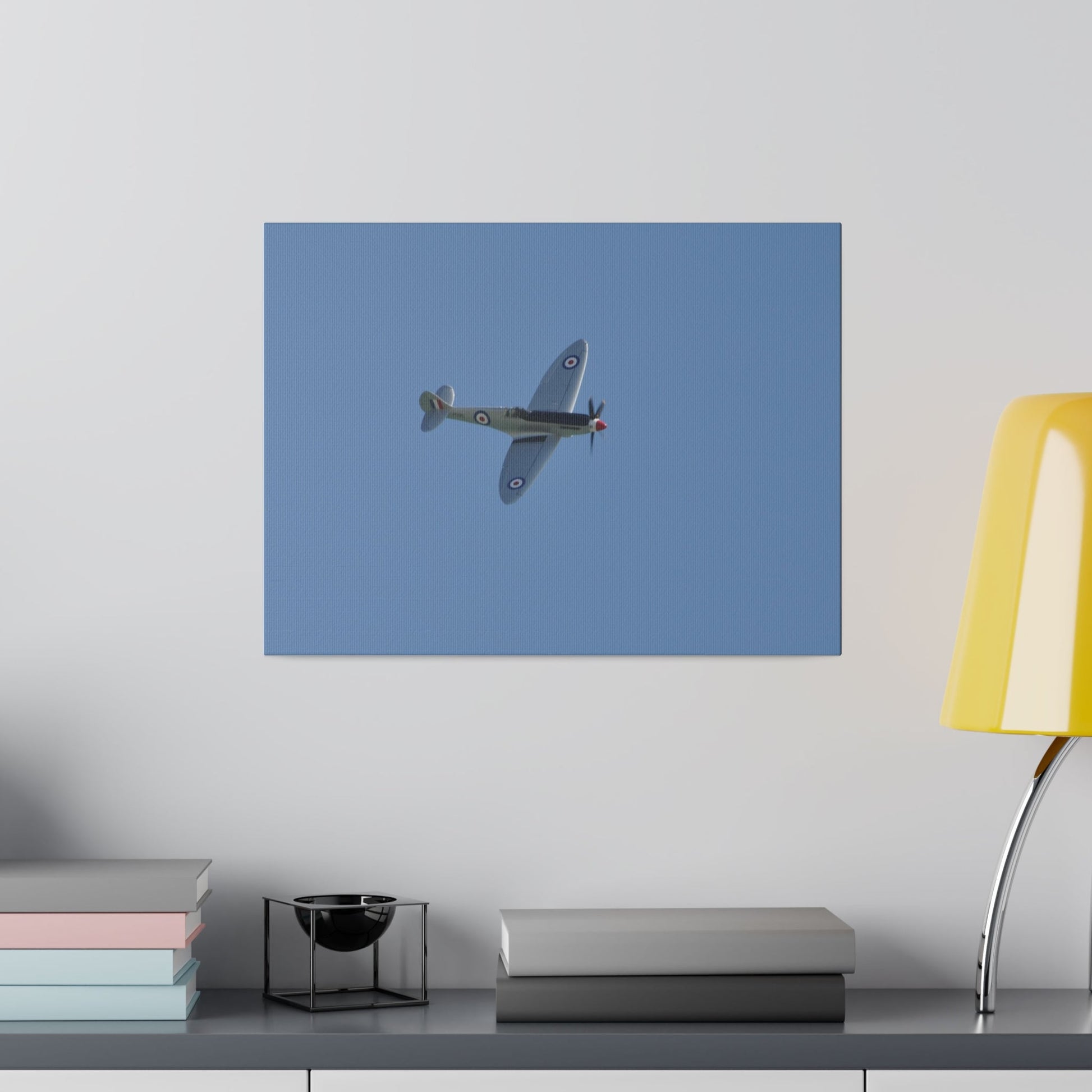 Spitfire Mk.22 Flying From The Left With A slight Angle, Matte Canvas, Stretched, 0.75" - The Trio Synergize Group