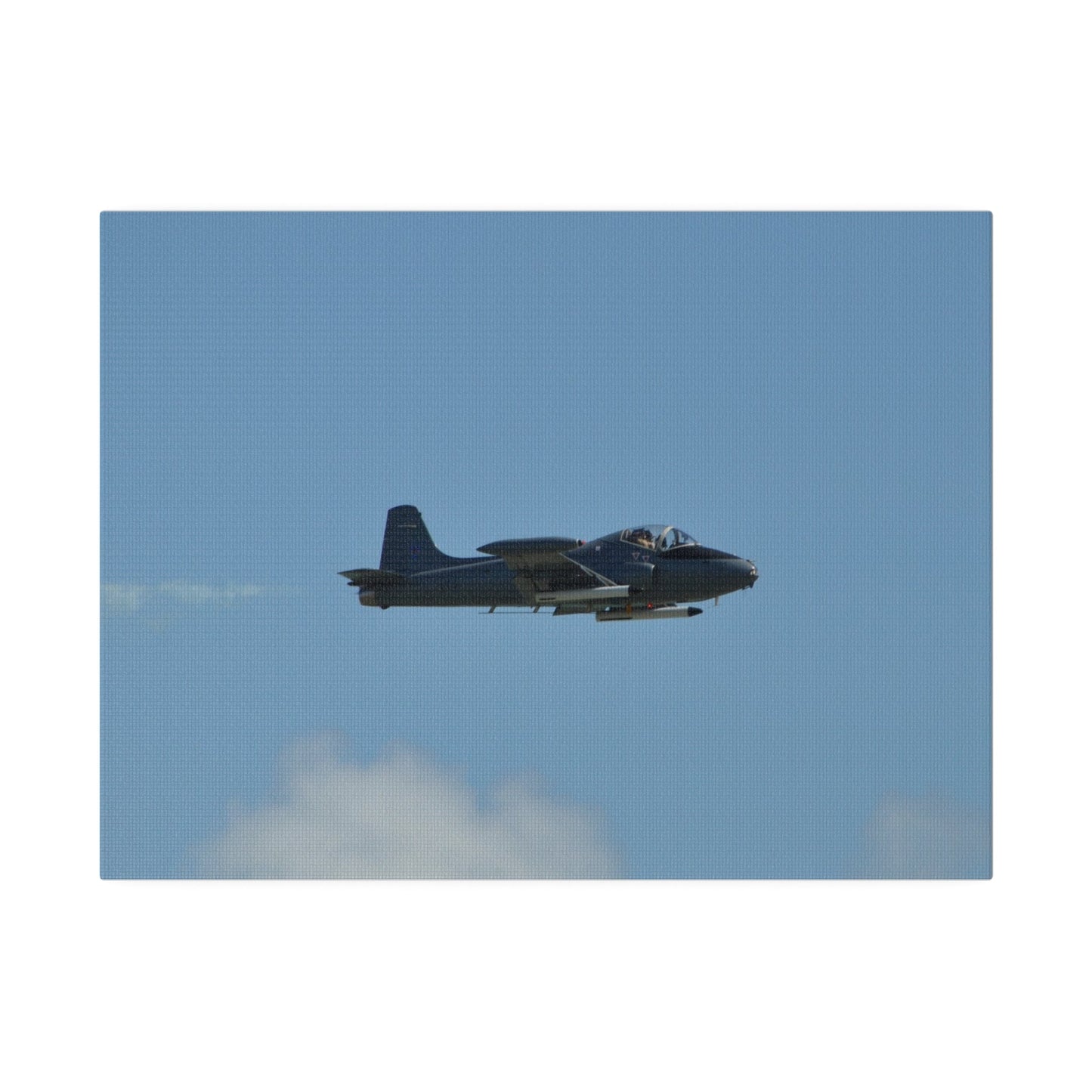 Strikemaster Flying From The Left With Smoke, With Front And Side View, Matte Canvas, Stretched, 0.75" - The Trio Synergize Group