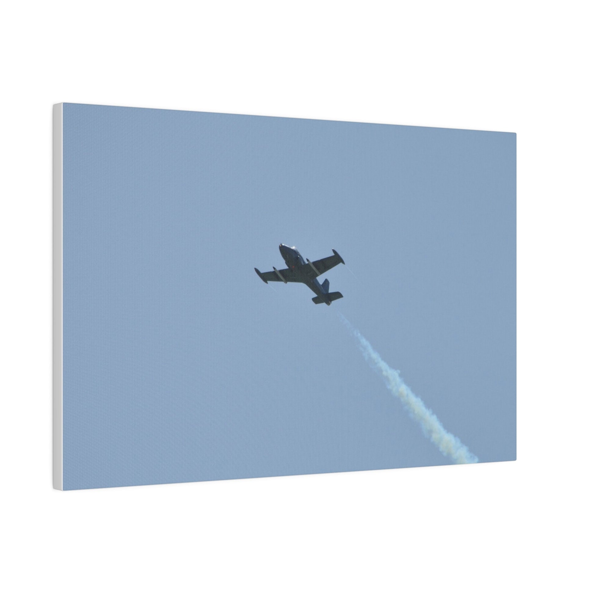 Strikemaster Flying From The Right With Smoke And A View Of The Undercarriage, Matte Canvas, Stretched, 0.75" - The Trio Synergize Group