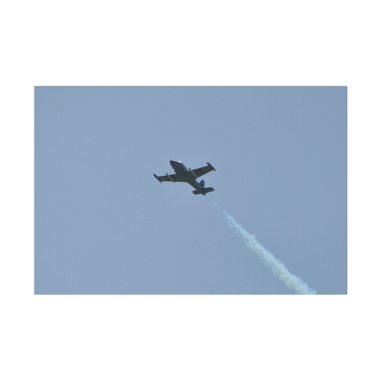 Strikemaster Flying From The Right With Smoke And A View Of The Undercarriage, Matte Canvas, Stretched, 0.75" - The Trio Synergize Group