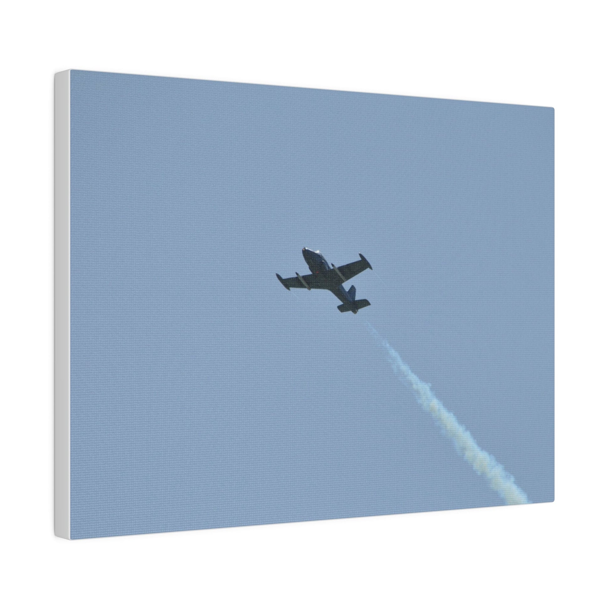 Strikemaster Flying From The Right With Smoke And A View Of The Undercarriage, Matte Canvas, Stretched, 0.75" - The Trio Synergize Group