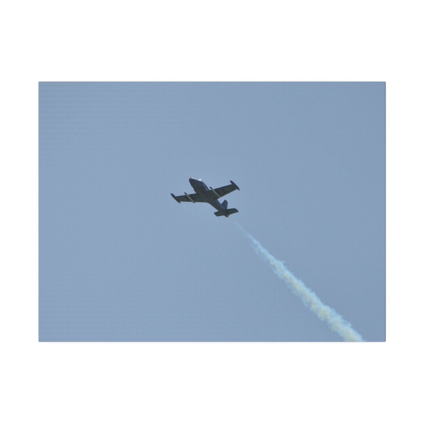 Strikemaster Flying From The Right With Smoke And A View Of The Undercarriage, Matte Canvas, Stretched, 0.75" - The Trio Synergize Group