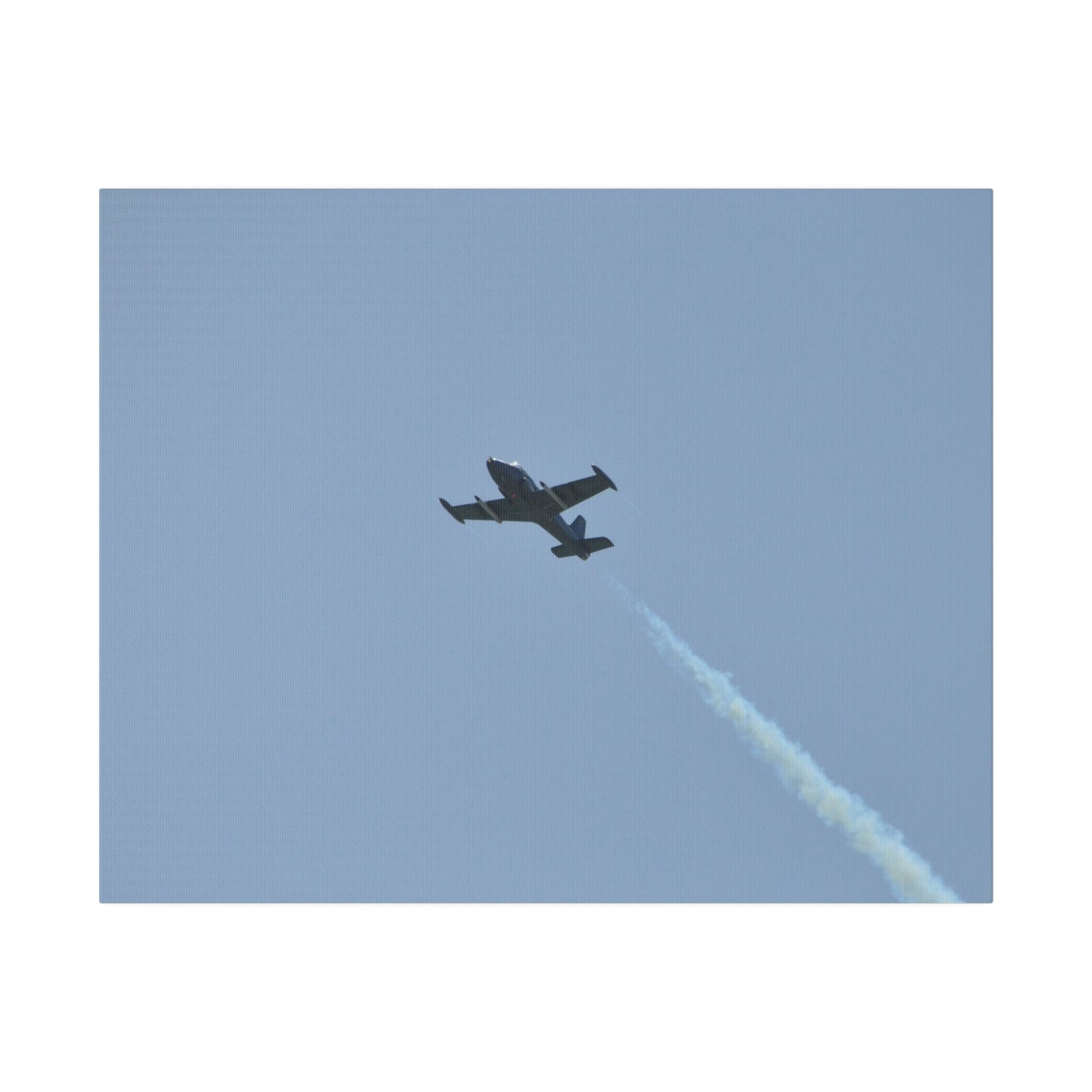 Strikemaster Flying From The Right With Smoke And A View Of The Undercarriage, Matte Canvas, Stretched, 0.75" - The Trio Synergize Group