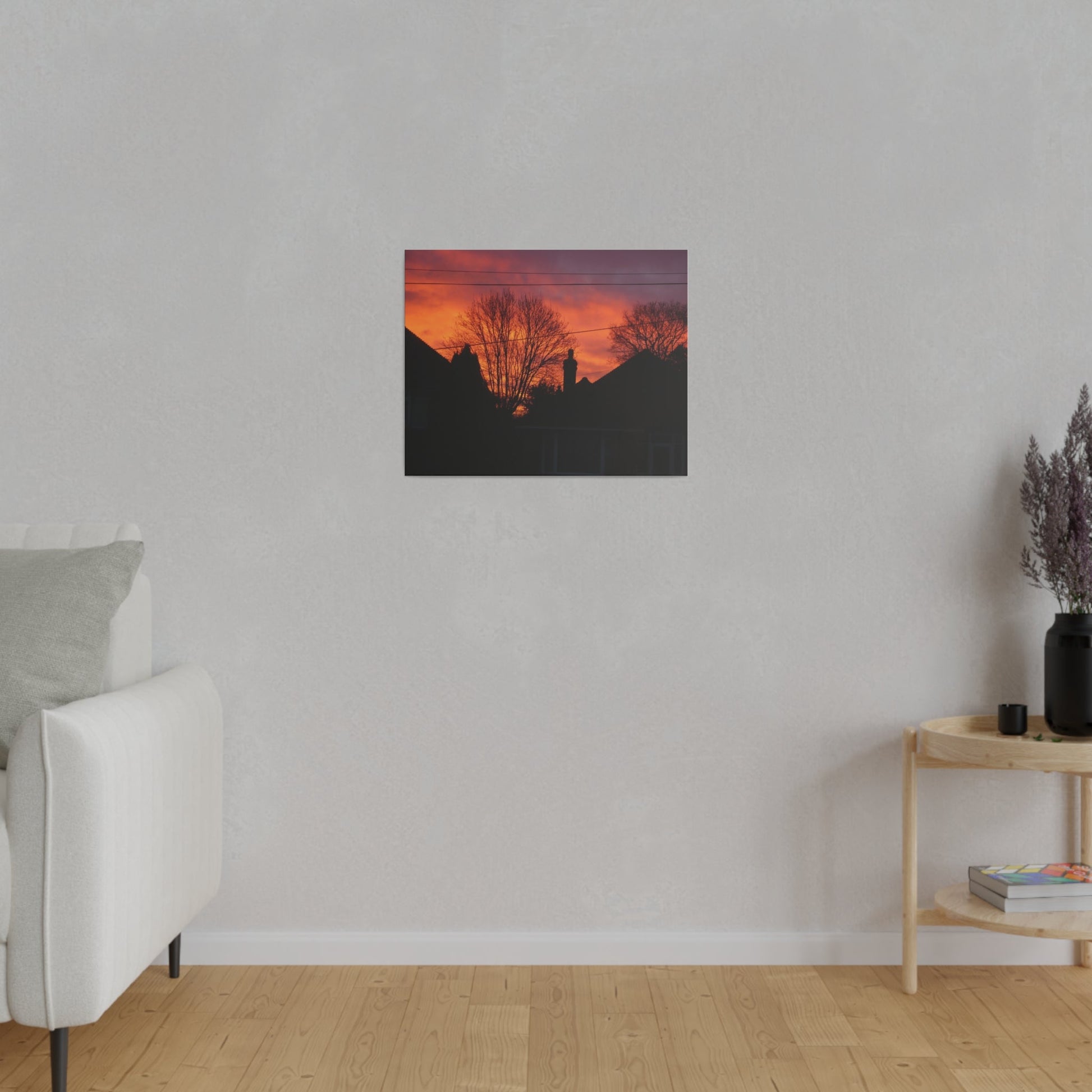 Sunset with Orange Sky, Matte Canvas, Stretched, 0.75" - The Trio Synergize Group