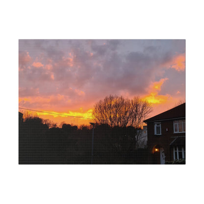 Sunset With Orange Sky, Matte Canvas, Stretched, 0.75" - The Trio Synergize Group