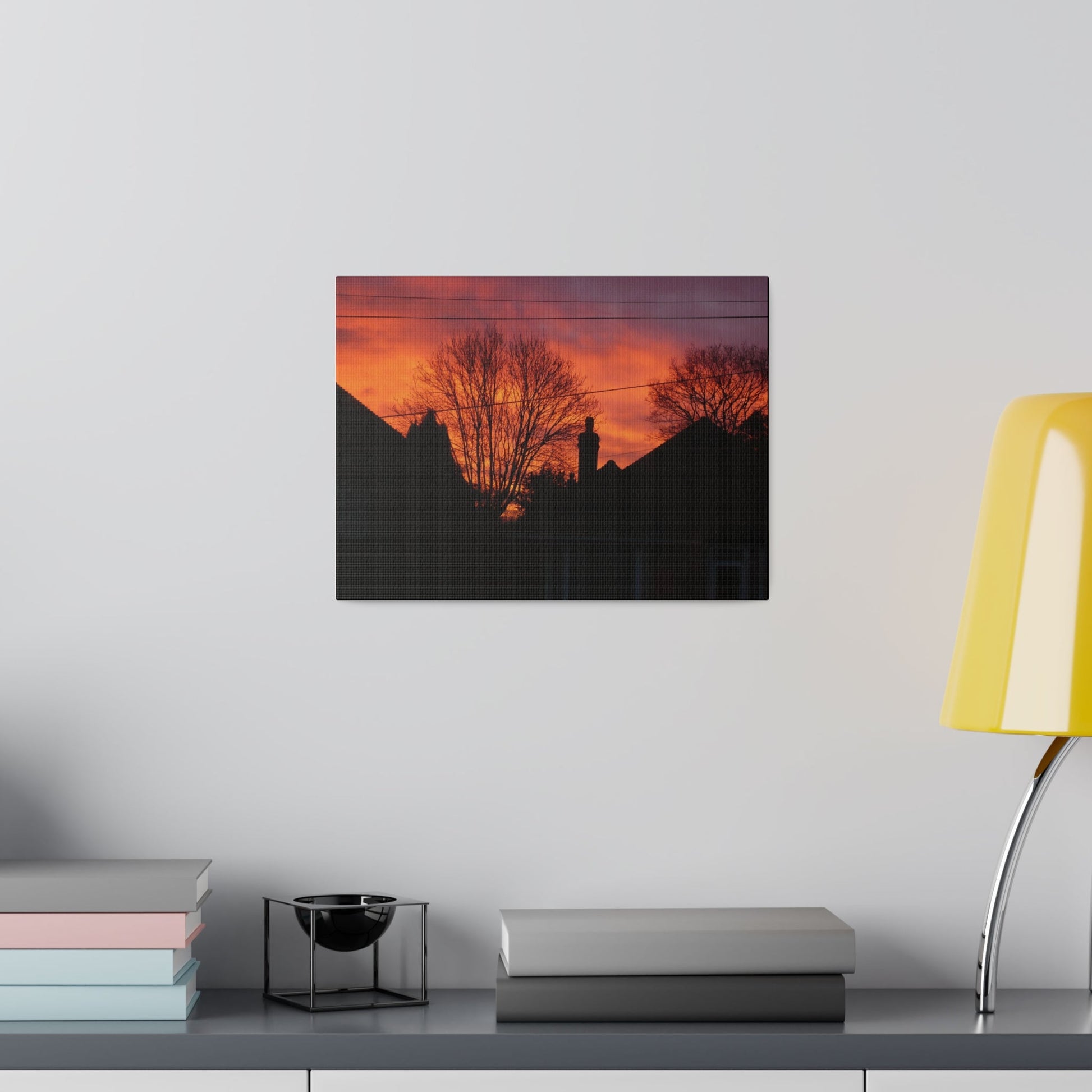 Sunset with Orange Sky, Matte Canvas, Stretched, 0.75" - The Trio Synergize Group