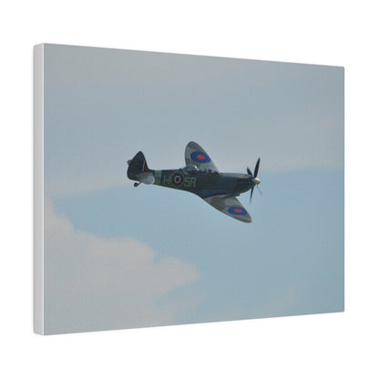 Supermarine Spitfire Two - Seater Flying From The Left With A Slight Angle Close Up, Matte Canvas, Stretched, 0.75" - The Trio Synergize Group