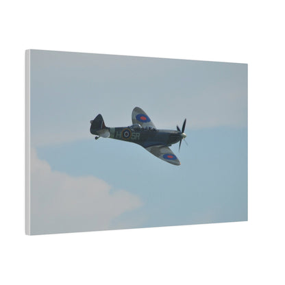 Supermarine Spitfire Two - Seater Flying From The Left With A Slight Angle Close Up, Matte Canvas, Stretched, 0.75" - The Trio Synergize Group