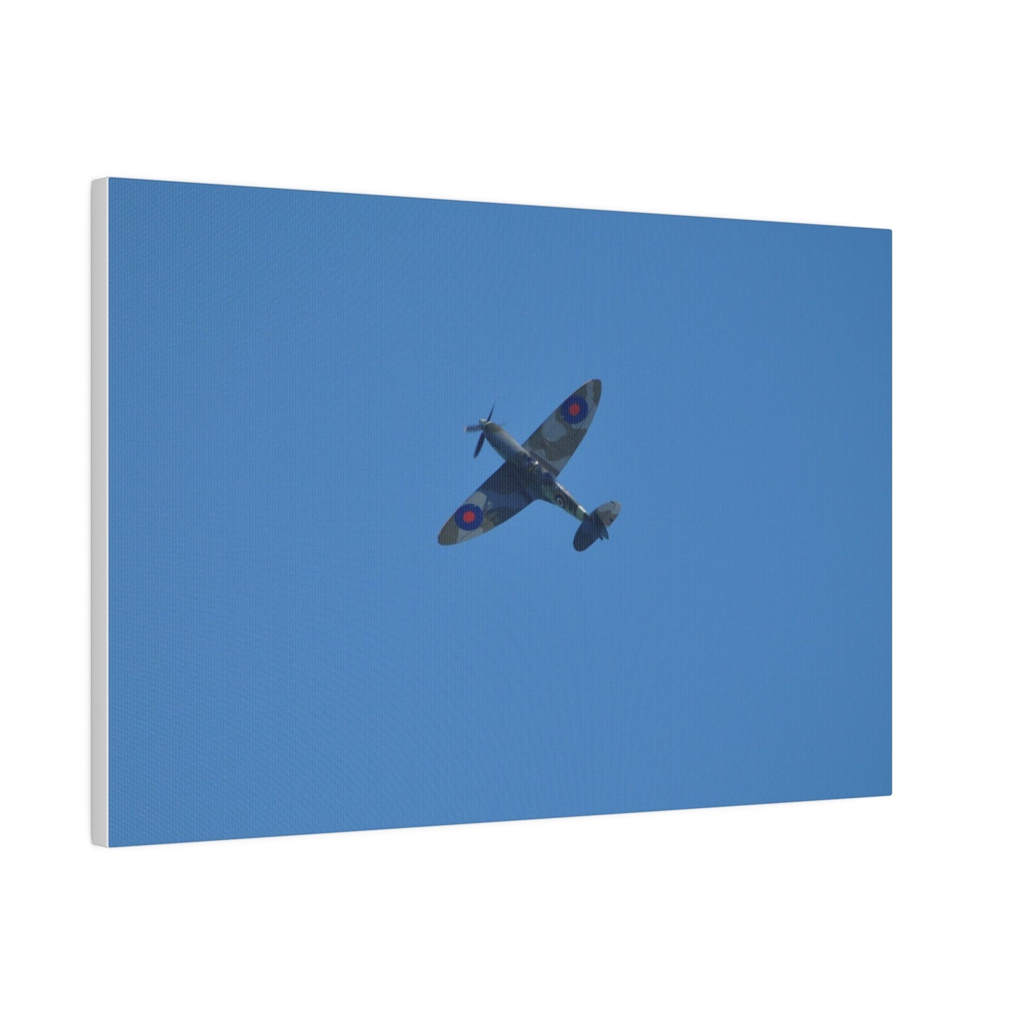 Supermarine Spitfire Two - Seater Flying From The Right Ascending With A Sharpe Angle, Matte Canvas, Stretched, 0.75" - The Trio Synergize Group