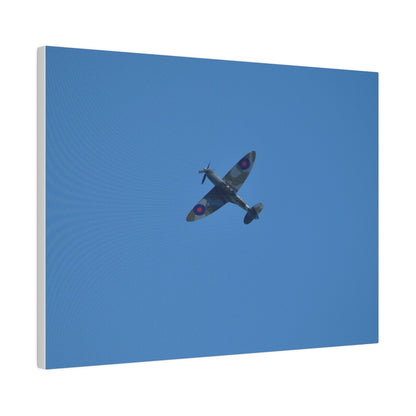Supermarine Spitfire Two - Seater Flying From The Right Ascending With A Sharpe Angle, Matte Canvas, Stretched, 0.75" - The Trio Synergize Group
