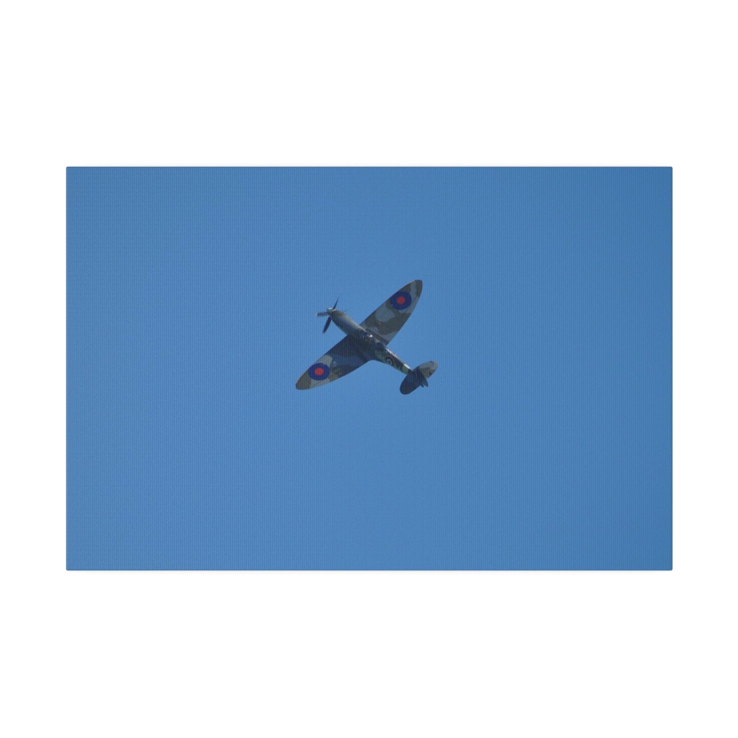 Supermarine Spitfire Two - Seater Flying From The Right Ascending With A Sharpe Angle, Matte Canvas, Stretched, 0.75" - The Trio Synergize Group