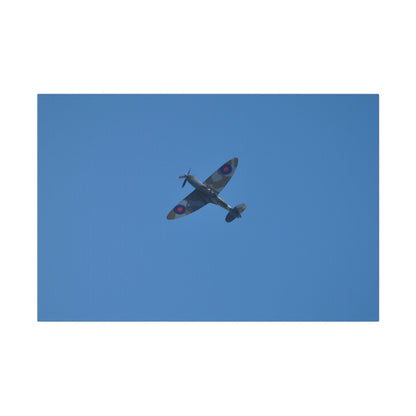 Supermarine Spitfire Two - Seater Flying From The Right Ascending With A Sharpe Angle, Matte Canvas, Stretched, 0.75" - The Trio Synergize Group