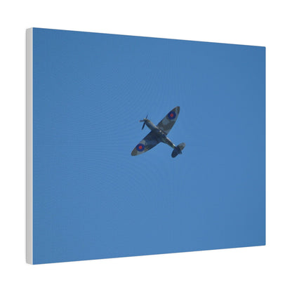 Supermarine Spitfire Two - Seater Flying From The Right Ascending With A Sharpe Angle, Matte Canvas, Stretched, 0.75" - The Trio Synergize Group