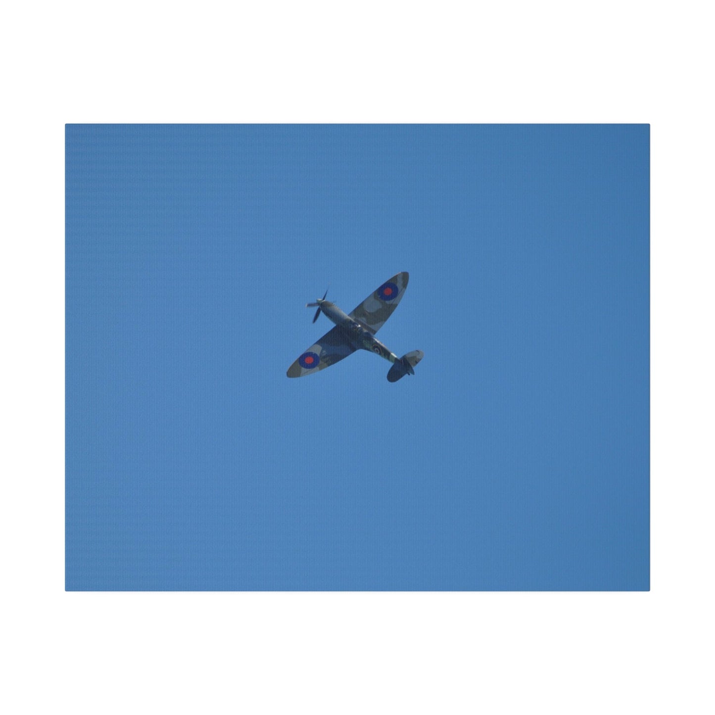 Supermarine Spitfire Two - Seater Flying From The Right Ascending With A Sharpe Angle, Matte Canvas, Stretched, 0.75" - The Trio Synergize Group