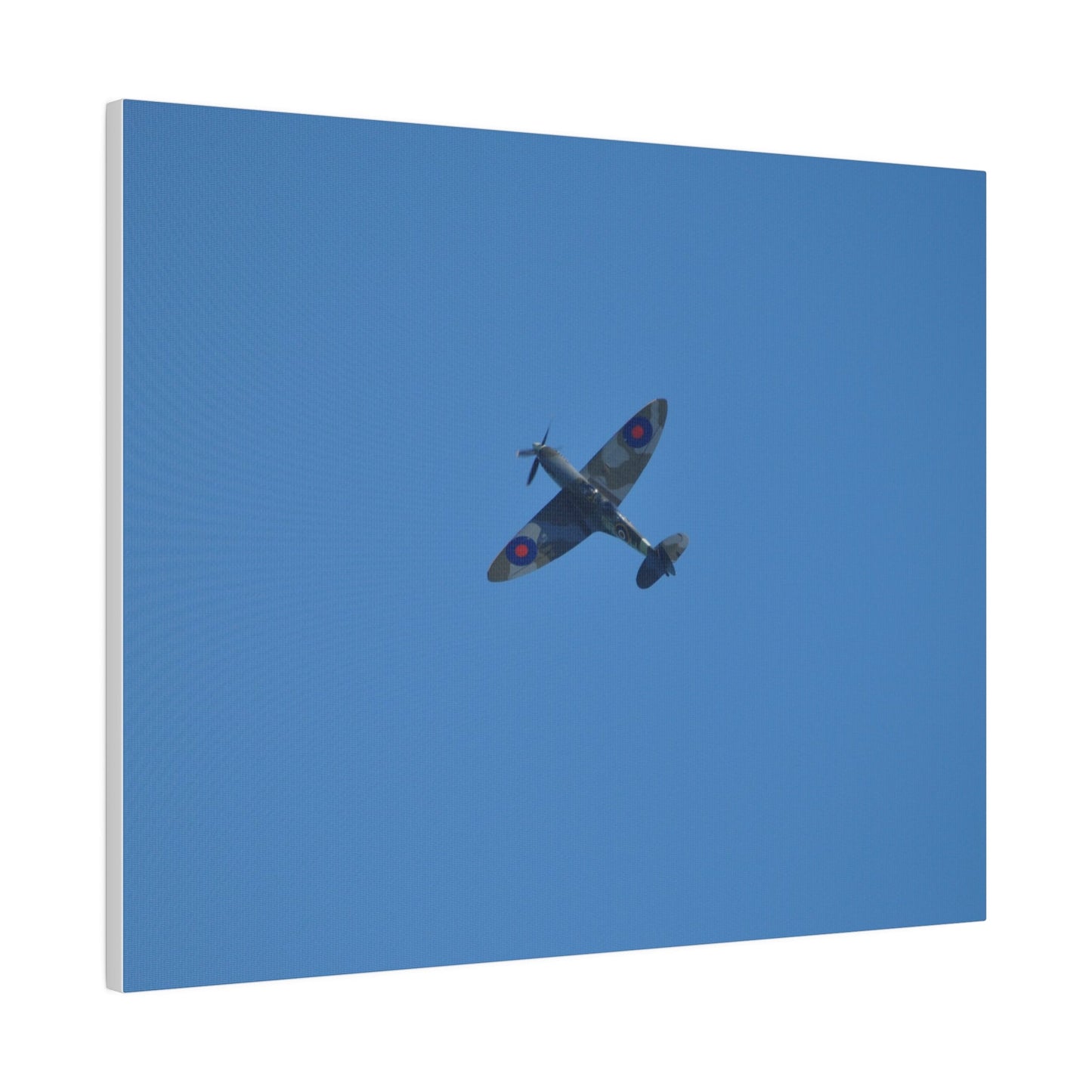 Supermarine Spitfire Two - Seater Flying From The Right Ascending With A Sharpe Angle, Matte Canvas, Stretched, 0.75" - The Trio Synergize Group