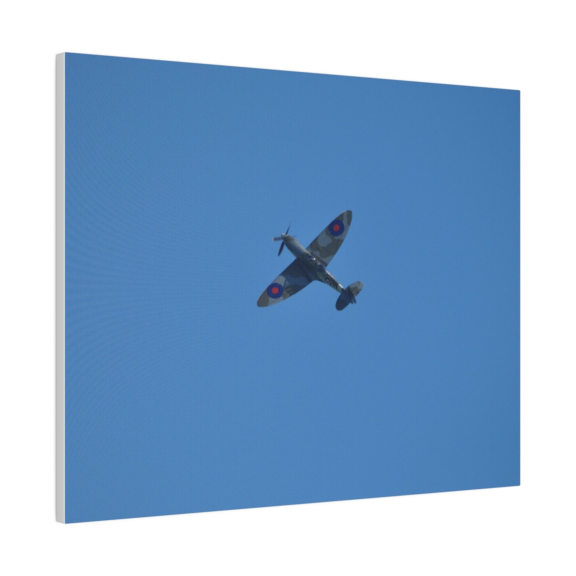 Supermarine Spitfire Two - Seater Flying From The Right Ascending With A Sharpe Angle, Matte Canvas, Stretched, 0.75" - The Trio Synergize Group
