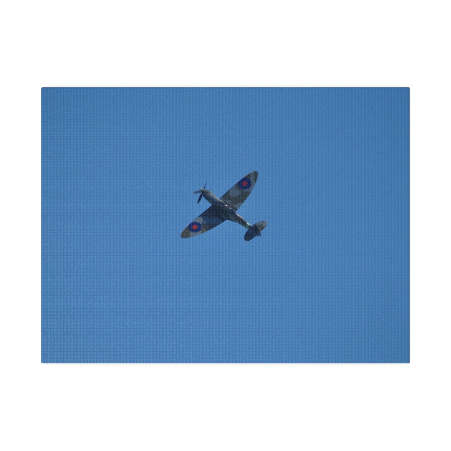 Supermarine Spitfire Two - Seater Flying From The Right Ascending With A Sharpe Angle, Matte Canvas, Stretched, 0.75" - The Trio Synergize Group