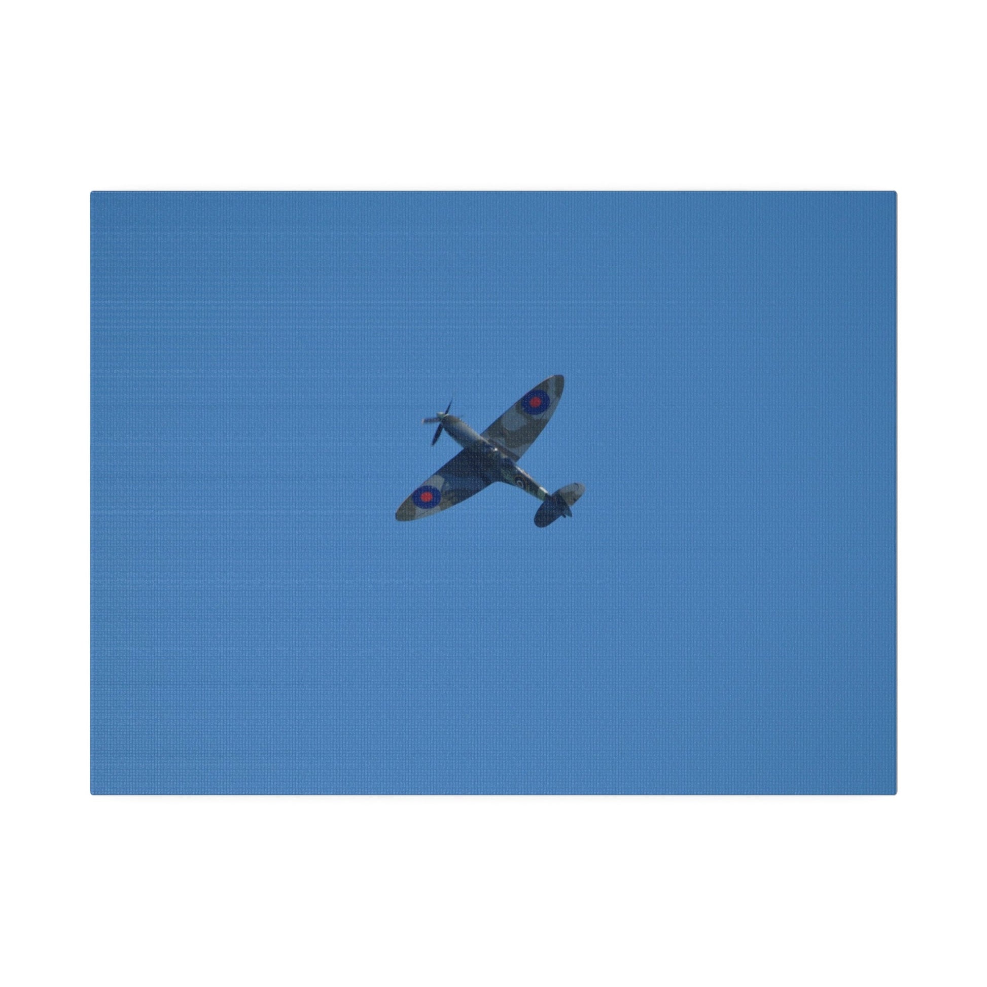Supermarine Spitfire Two - Seater Flying From The Right Ascending With A Sharpe Angle, Matte Canvas, Stretched, 0.75" - The Trio Synergize Group
