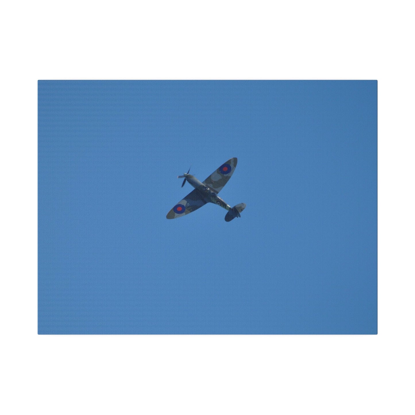 Supermarine Spitfire Two - Seater Flying From The Right Ascending With A Sharpe Angle, Matte Canvas, Stretched, 0.75" - The Trio Synergize Group