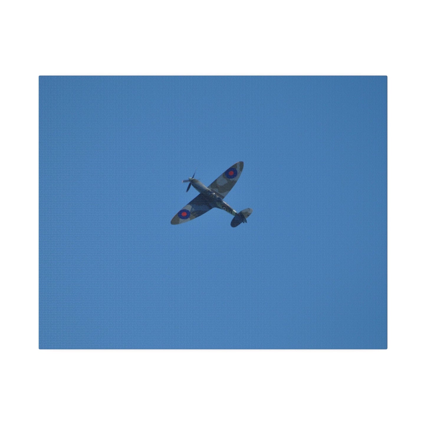 Supermarine Spitfire Two - Seater Flying From The Right Ascending With A Sharpe Angle, Matte Canvas, Stretched, 0.75" - The Trio Synergize Group