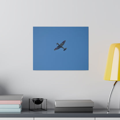 Supermarine Spitfire Two - Seater Flying From The Right Ascending With A Sharpe Angle, Matte Canvas, Stretched, 0.75" - The Trio Synergize Group