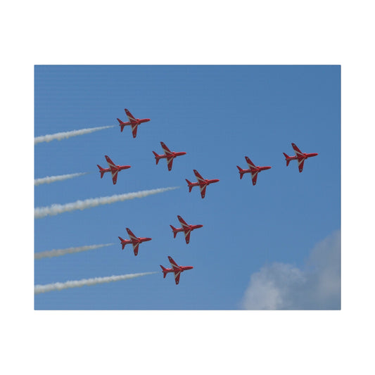 The Red Arrows - Flying Right In Formation Close Up Canvas - The Trio Synergize Group