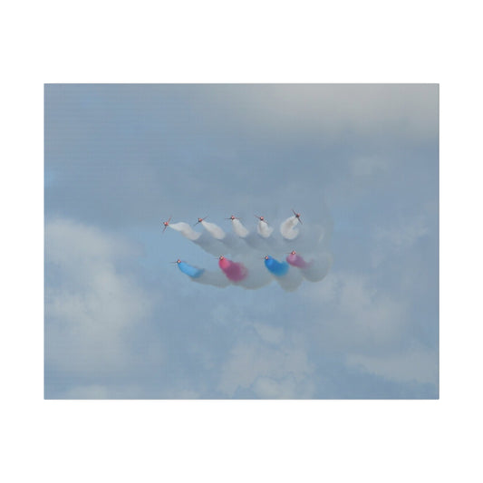 The Red Arrows Flying Before Breaking Formation Canvas - The Trio Synergize Group
