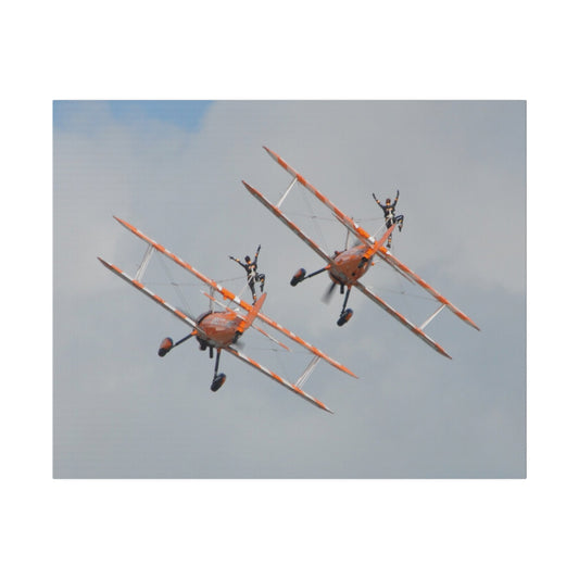 The Wing Walkers Flying Away Rear View & People Canvas - The Trio Synergize Group