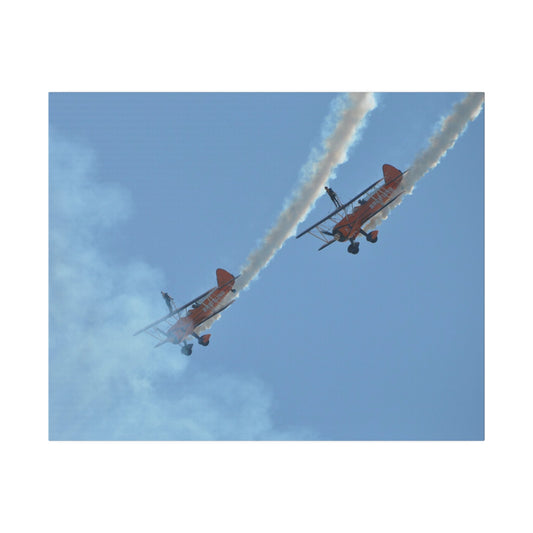 The Wing Walkers Descending, People & Smoke Closer Up Canvas - The Trio Synergize Group