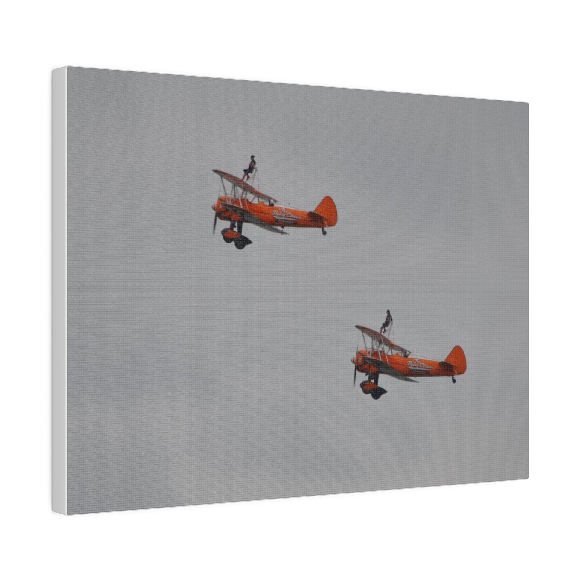 The Wing Walkers Flying From The Right With A Side View And People, Close Up, Matte Canvas, Stretched, 0.75" - The Trio Synergize Group