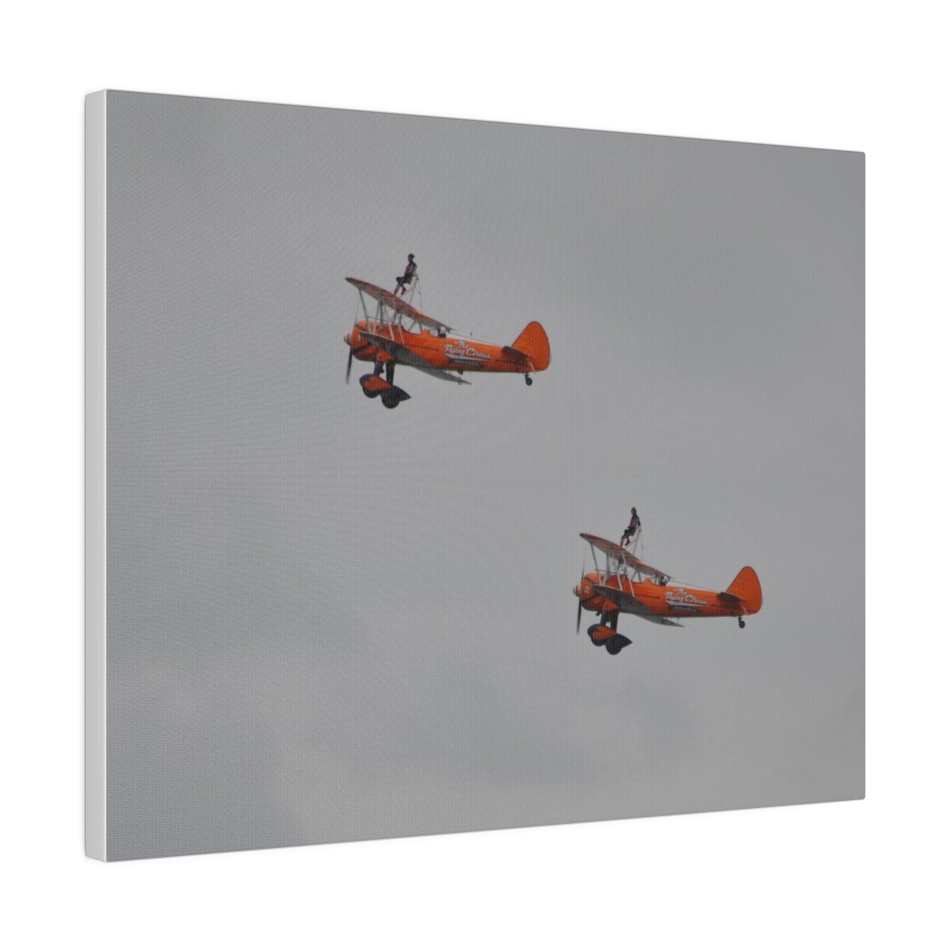 The Wing Walkers Flying From The Right With A Side View And People, Close Up, Matte Canvas, Stretched, 0.75" - The Trio Synergize Group