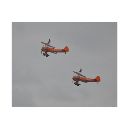 The Wing Walkers Flying From The Right With A Side View And People, Close Up, Matte Canvas, Stretched, 0.75" - The Trio Synergize Group