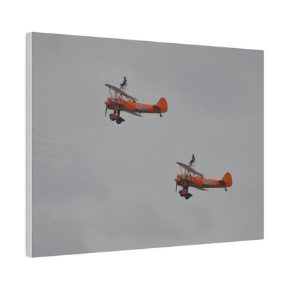 The Wing Walkers Flying From The Right With A Side View And People, Close Up, Matte Canvas, Stretched, 0.75" - The Trio Synergize Group