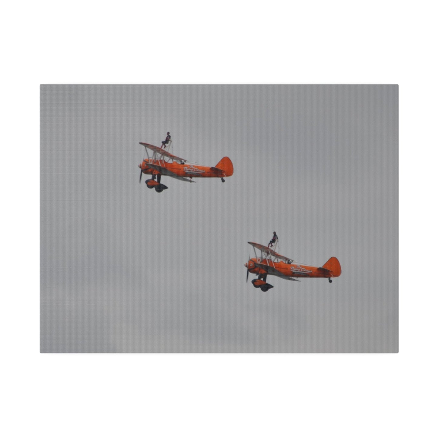 The Wing Walkers Flying From The Right With A Side View And People, Close Up, Matte Canvas, Stretched, 0.75" - The Trio Synergize Group