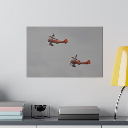 The Wing Walkers Flying From The Right With A Side View And People, Close Up, Matte Canvas, Stretched, 0.75" - The Trio Synergize Group