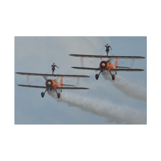 The Wing Walkers Flying Forward Planes Very Close Canvas - The Trio Synergize Group