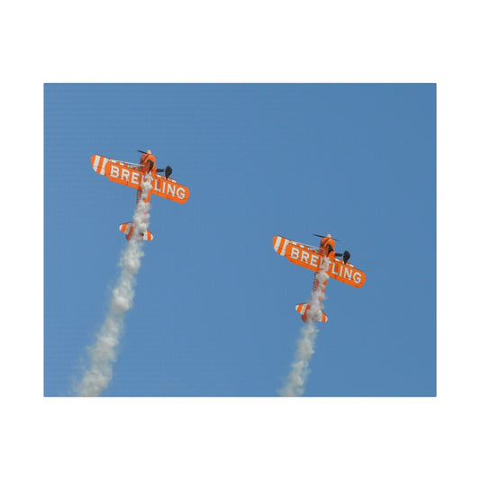 The Wing Walkers Flying Straight Up With Smoke Canvas Print - The Trio Synergize Group
