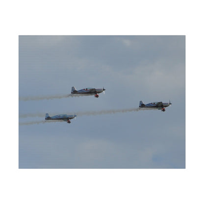 Three Blades Flying From The Left With Smoke Side View, Matte Canvas, Stretched, 0.75" - The Trio Synergize Group