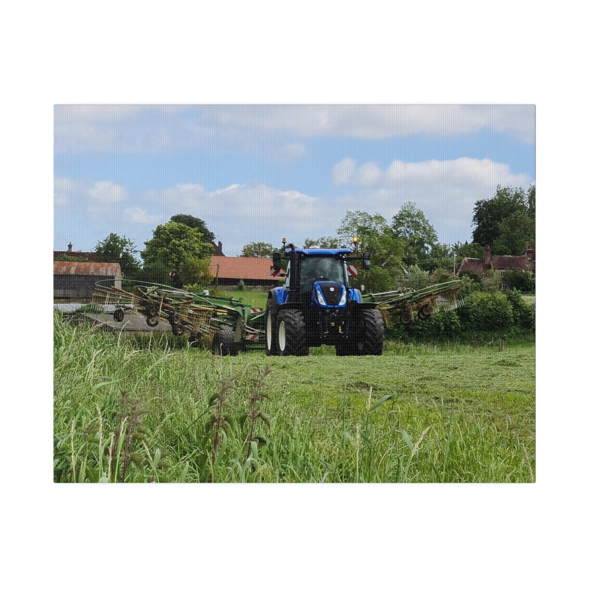 Tractor In The Field With Equipment Canvas - The Trio Synergize Group