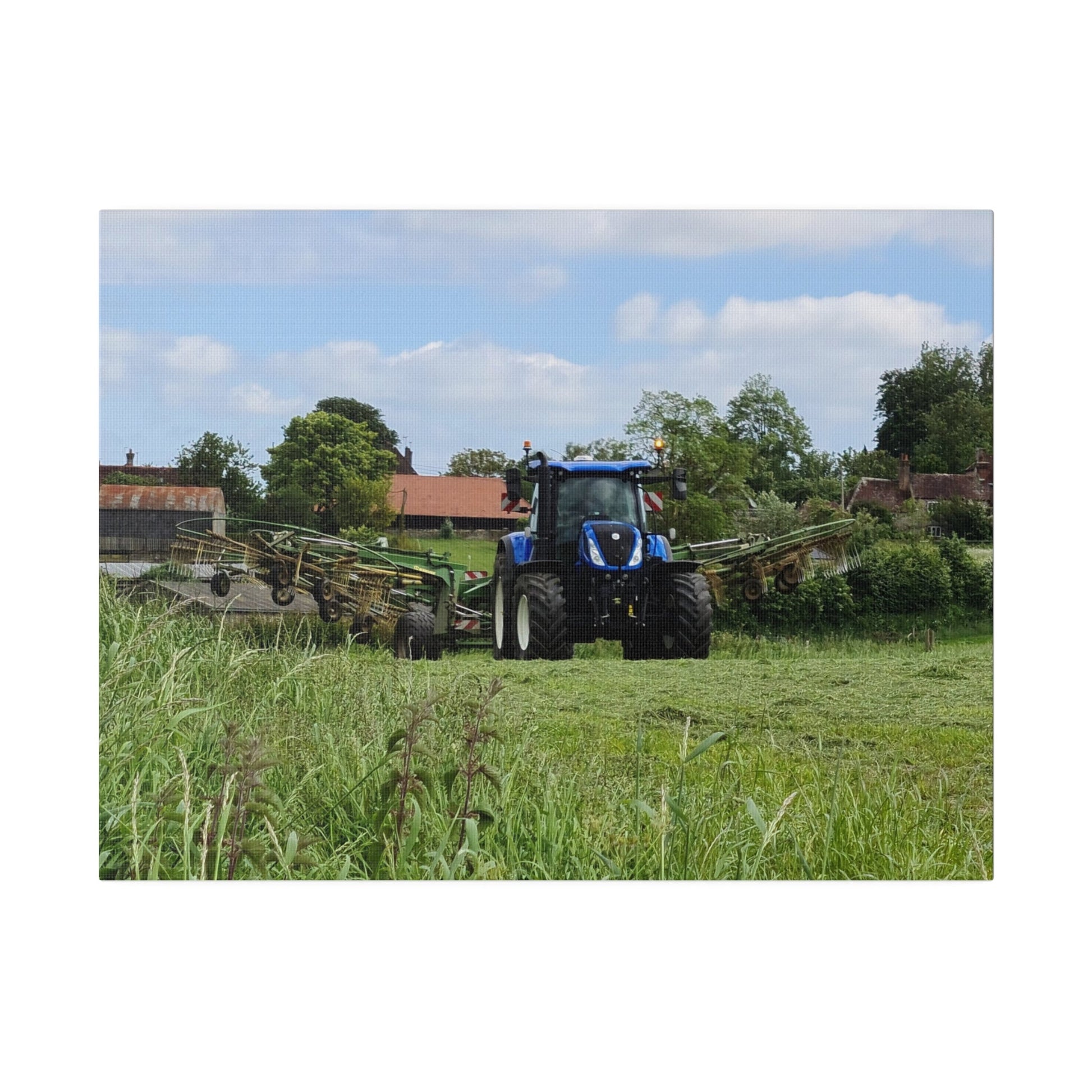 Tractor In The Field With Equipment Canvas - The Trio Synergize Group